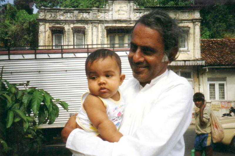 Godwin with Grand Niece, Sri Lanka, 1990s